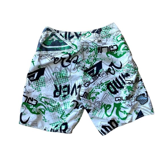 1990s Quicksilver board shorts graffiti print Size 32 - Picture 2 of 8